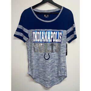 NFL Indianapolis Colts Shirt Womens Medium Blue Silver Short Sleeve Team Apparel